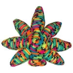 Handmade Crochet Acrylic Blacklight Stoner Pride Decorative Pillow